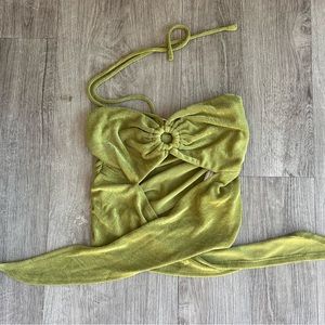 Princess Polly Loreilla Ring Detail Crop Top Green Size Small 4